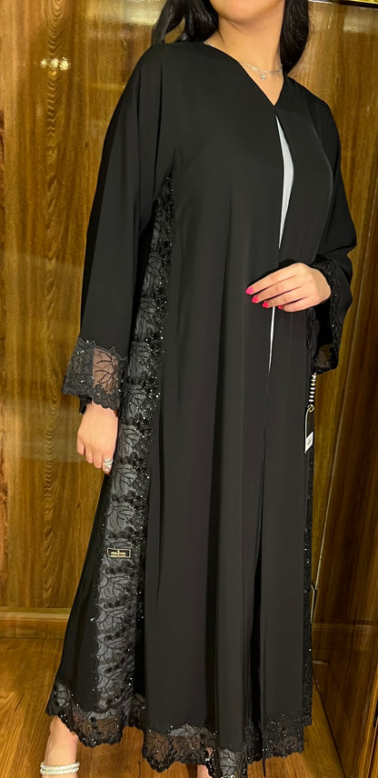 Black Dantel Abaya